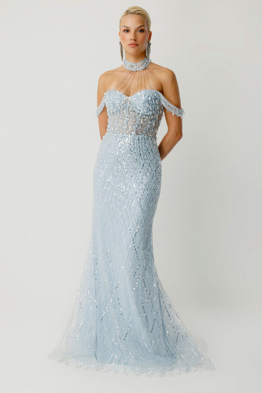 Prestige Shine Choker Yaka Özel Tasarım Elbise