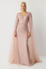 Load image into Gallery viewer, Couture Sparkle V-Neck Long Evening Dress