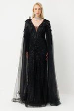 Load image into Gallery viewer, Couture Sparkle V-Neck Long Evening Dress