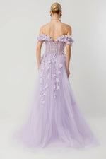 Load image into Gallery viewer, Garden Dream Long Evening Dress with Shoulder Detail