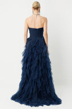 Load image into Gallery viewer, Flame Silhouette Strapless Layered Special Occasion Dress
