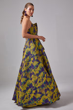 تحميل الصورة في عارض المعرض، فستان سهرة قفطان من قماش الجاكار المنقوش