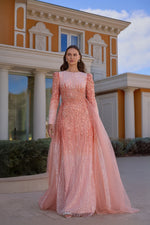 تحميل الصورة في عارض المعرض، فستان سهرة من قماش التنورة المطرزة بالحجارة المزدوجة والمتدرجة