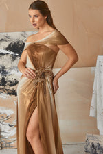 تحميل الصورة في عارض المعرض، فستان سهرة بتفاصيل الخصر بلون مزدوج