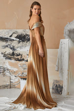 تحميل الصورة في عارض المعرض، فستان سهرة بتفاصيل الخصر بلون مزدوج