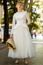 تحميل الصورة في عارض المعرض، العنق مفصلة تول تنورة الحجاب مساء اللباس