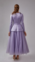 تحميل الصورة في عارض المعرض، العنق مفصلة تول تنورة الحجاب مساء اللباس