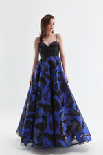 تحميل الصورة في عارض المعرض، فستان سهرة منقوش بمظهر مشد