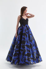 تحميل الصورة في عارض المعرض، فستان سهرة منقوش بمظهر مشد