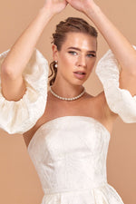 Resmi Galeri görüntüleyiciye yükleyin, Kolluk Detaylı Hareketli Straplez Elbise