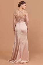 Load image into Gallery viewer, Beaded Embroidered Waist Detailed Hijab Evening Dress