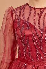 Load image into Gallery viewer, Midnight Glamor Sequin Detailed Evening Dress