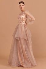 Load image into Gallery viewer, Midnight Glamor Sequin Detailed Evening Dress