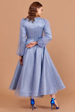 تحميل الصورة في عارض المعرض، فستان سهرة بحجاب بتفاصيل قماش لوركس