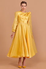 تحميل الصورة في عارض المعرض، فستان سهرة بحجاب بتفاصيل قماش لوركس