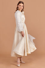 تحميل الصورة في عارض المعرض، فستان سهرة بحجاب بتفاصيل قماش لوركس