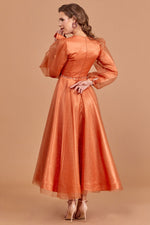 تحميل الصورة في عارض المعرض، فستان سهرة بحجاب بتفاصيل قماش لوركس