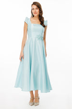 تحميل الصورة في عارض المعرض، فستان سهرة من قماش لامع بفتحة رقبة على شكل حرف V