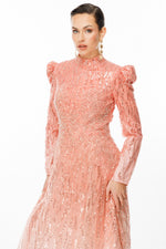 تحميل الصورة في عارض المعرض، فستان سهرة رائع بقماش مطرز بالأحجار بنمط متدرج الألوان