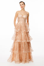 تحميل الصورة في عارض المعرض، فستان سهرة بتفاصيل مشد