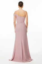 Resmi Galeri görüntüleyiciye yükleyin, ip askılı belden büzgülü ve işlemeli abiye