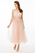 تحميل الصورة في عارض المعرض، فستان ميدي بتنورة توتو وحزام كتف من التول