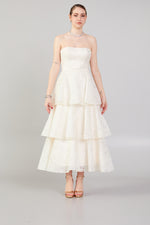 تحميل الصورة في عارض المعرض، بودرة فستان سهرة بطبقات بدون حمالات