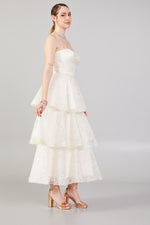 تحميل الصورة في عارض المعرض، بودرة فستان سهرة بطبقات بدون حمالات