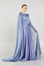 Resmi Galeri görüntüleyiciye yükleyin, Bel ve Omuz Detaylı Abiye Elbise