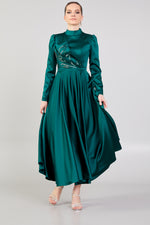 تحميل الصورة في عارض المعرض، ثنى مفصلة حجر مطرز مساء اللباس