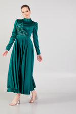 تحميل الصورة في عارض المعرض، ثنى مفصلة حجر مطرز مساء اللباس