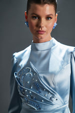 تحميل الصورة في عارض المعرض، ثنى مفصلة حجر مطرز مساء اللباس