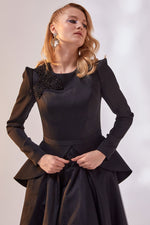 تحميل الصورة في عارض المعرض، العنق مفصلة تول تنورة الحجاب مساء اللباس