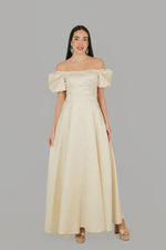 تحميل الصورة في عارض المعرض، فستان سهرة بدون حمالات بأكمام نصفية