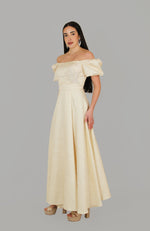 تحميل الصورة في عارض المعرض، فستان سهرة بدون حمالات بأكمام نصفية