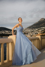 تحميل الصورة في عارض المعرض، فستان بأحزمة كتف مطرزة بدقة مع تنورة توتو