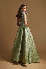 تحميل الصورة في عارض المعرض، فستان سهرة جاكار متعدد الطبقات