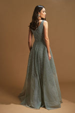 تحميل الصورة في عارض المعرض، فستان سهرة مزين بالخرز بلونين