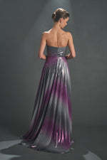 تحميل الصورة في عارض المعرض، فستان سهرة بتفاصيل الخصر بلون مزدوج