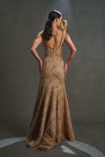 تحميل الصورة في عارض المعرض، فستان سهرة حورية البحر مع تفاصيل كتف قابلة للفصل وفتحة