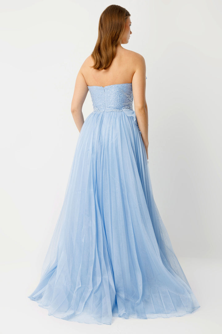 Majestic Princess Gown with Floral Appliques