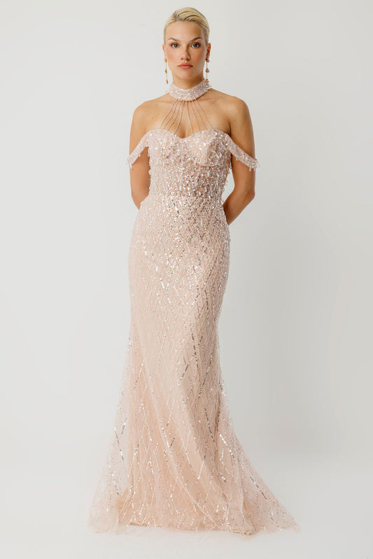 Prestige Shine Choker Yaka Özel Tasarım Elbise