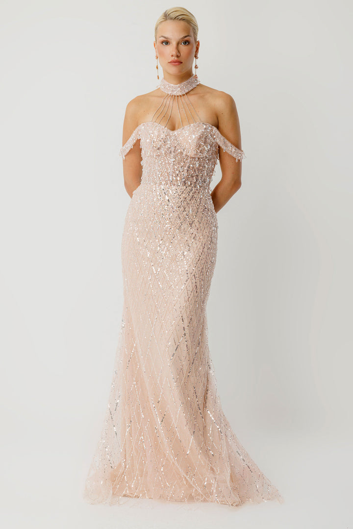 Prestige Shine Choker Yaka Özel Tasarım Elbise