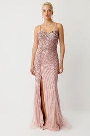 Ocean Crystal Strappy Haute Couture Dress