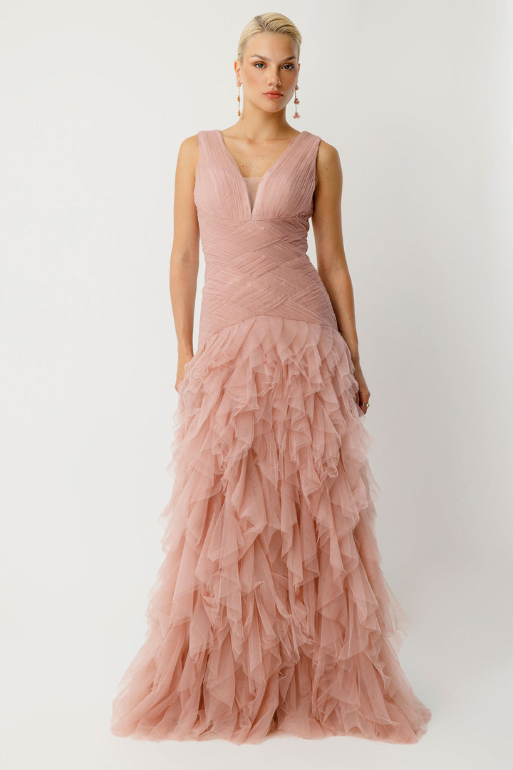 Soft Romance Kat Kat Uçuşan Tül Elbise