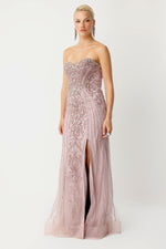 Load image into Gallery viewer, Sapphire Glow Slit Evening Dress