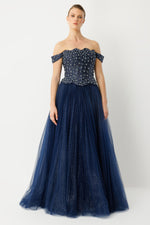 Load image into Gallery viewer, Ruby Glamour Tulle Navy Princess Dress