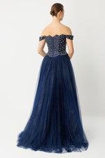 Load image into Gallery viewer, Ruby Glamour Tulle Navy Princess Dress
