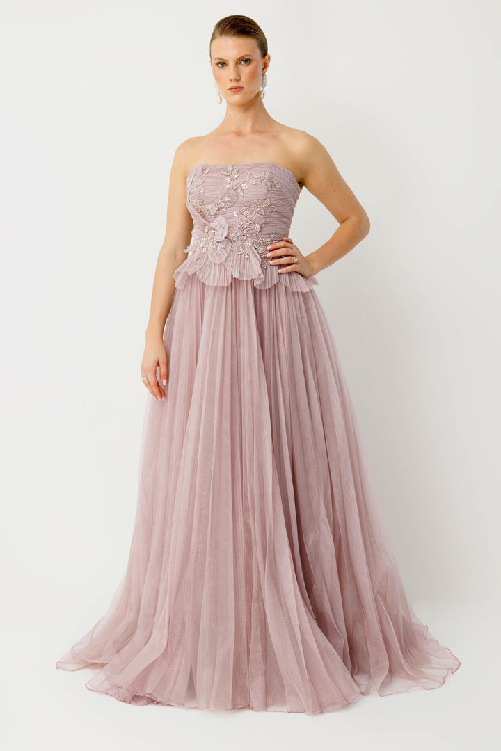 Sparkling Embroidered Princess Form Evening Dress