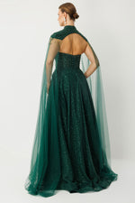 Load image into Gallery viewer, Emerald Sparkle Couture Evening Dress